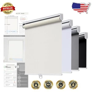 "Pantallas enrollables inalámbricas Ivory Blackout 25"" W x 72"" H - Cubierta de ventana de ahorro de energía" - Imagen 1 de 9