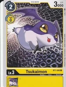 BANDAI DIGIMON CARD GAME - TSUKAIMON BT1-045 C - YELLOW - Picture 1 of 2