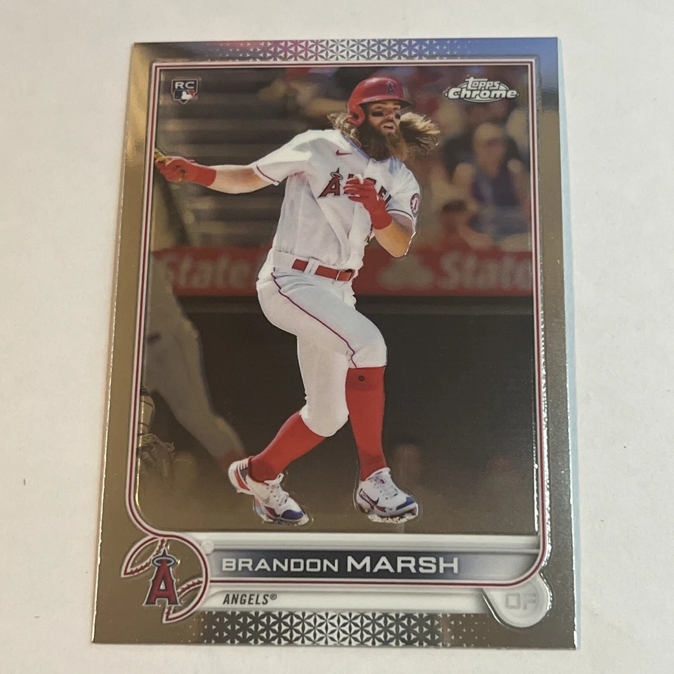 2022 Topps Chrome Base #133 Brandon Marsh RC Los Angeles Angels rookie - Image 1 of 2