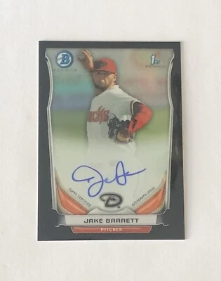 2014 Bowman Chrome Prospects #BCAP Black Refractor #9/99 Jake Barrett B - Image 1 of 2