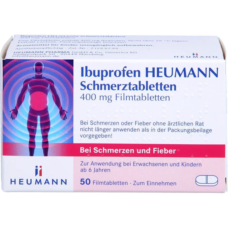 HEUMANN PHARMA GMBH & CO. GENERICA KG IBUPROFEN Heumann Schmerztabletten 400 mg 50 St PZN07728561