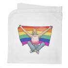 'Boy Holding Pride Flag' Cotton Baby Blanket / Shawl (BY00024726)