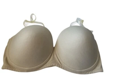 Sujetador Body by Victoria Secret para mujer 36D beige forrado sin tirantes con aros Foto 1 de 4