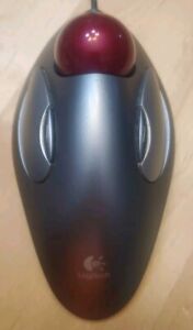 Logitech USB Optical Trackman Marble Mouse Trackball Ball Wired Silver Tested