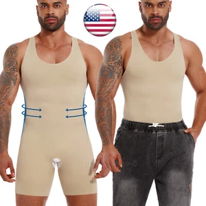 Para hombre Ropa de Forma Body Modelador de Cuerpo Completo Compresión Faja de Control de Adelgazamiento - Imagen 1 de 20