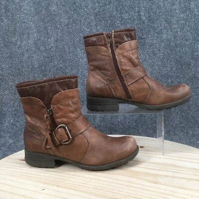 Earth Origins Botas Mujer 10 Beaumont Motociclista Cremallera Botines Cuero Marrón Foto 1 de 4