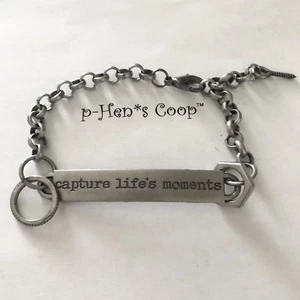 Steampunk Bracelet Word Band ”capture life’s moments” Unisex handmade USA 877 - Picture 1 of 1