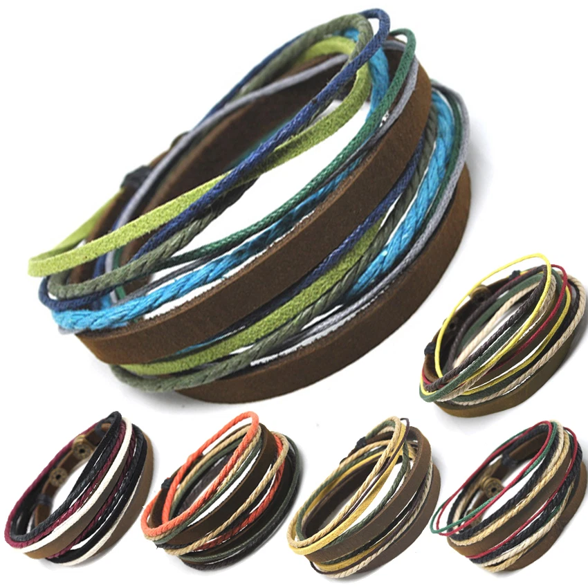 axy® Leder Armband Wickelarmband Lederarmband Surferarmband Leather Bracelet  - Bild 1 von 1