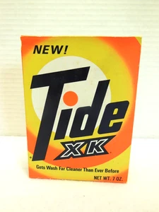 NOS FULL UNOPENED VTG 1960's TIDE XK POWDER DETERGENT SOAP BOX 7oz. - Picture 1 of 7