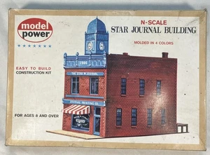 🏠MODEL POWER N scale Star Journal Building MODEL KIT #1510 for trains F/SH - Picture 1 of 8