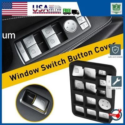 For Mercedes Benz C-Class GLK Car Door Armrest Window switch Button cover Trim - Image 1 of 4