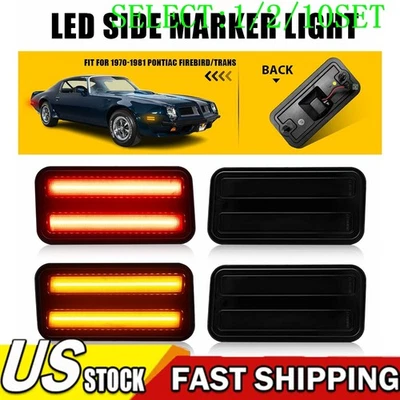 Luces LED laterales rojas ámbar ahumadas 1~10X para Pontiac Firebird Trans 70-81 Foto 1 de 4