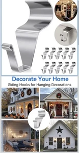 Vinyl Siding Hooks (10 Pack), Heavy Duty Stainless Steel Low Profile No Hole Han - Picture 1 of 4