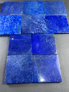 Top Quality Natural Lapis Lazuli Tiles – Mixed Sizes – Hand Polished – 100% - Picture 1 of 9
