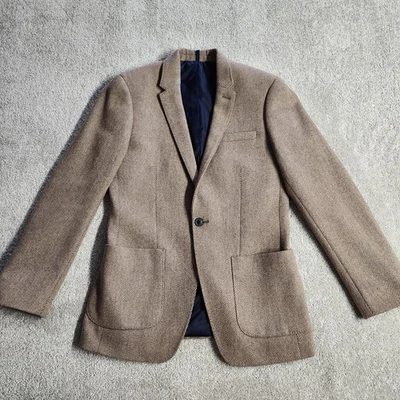 Blazer Topman Tweed para hombre 38R marrón mezcla de lana mango cálido  Foto 1 de 4
