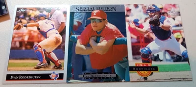 Iván Rodriguez 1995 Cubierta Superior Edición Especial SP & 1992 Hoja 2do Año Salón de la fama Foto 1 de 4