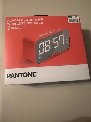 Despertador PANTONE com alto-falante sem fio com Bluetooth novo na caixa - Imagem 1 de 2