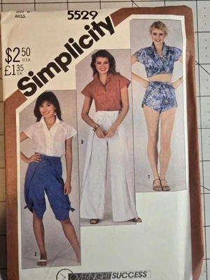 Vintage 1982! Misses' Shirt, Front-Wrap Pants, Knickers & Shorts Size 6 Uncut  - Image 1 of 2