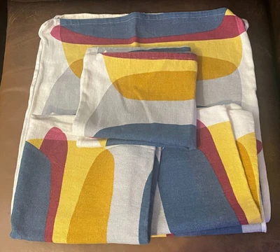 4 - Vintage IKEA Malin Figur Covers Pillow Abstract Retro 20X20 Yellow Red Blue - Image 1 of 4