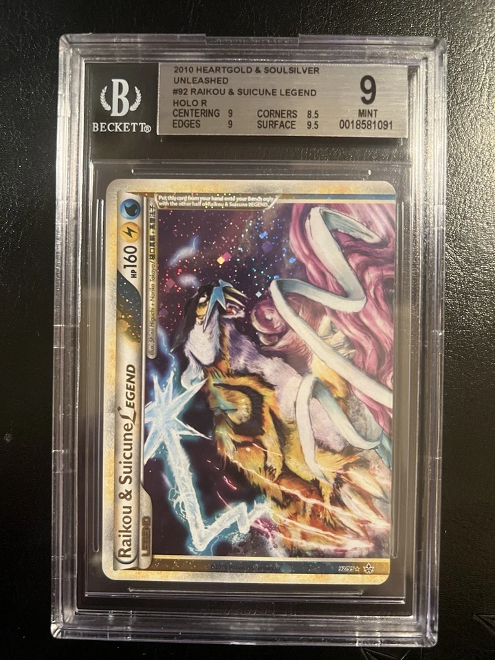 Raikou & Suicune Legend 92/95 Top HGSS Unleashed Holo BGS 9 PSA - Image 1 of 2