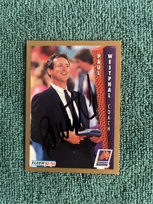 1992-93 Fleer Basketball Paul Westphal Suns #184 Hand Sign Auto Autograph - Image 1 of 3