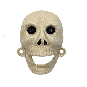 Skull Wall Mount White Beer Bottle Opener Home Bar Accessories Halloween Decor - Picture 1 of 4