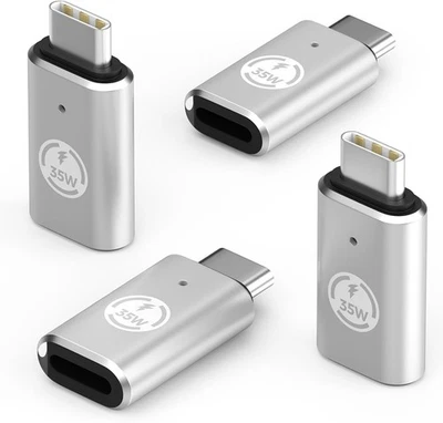 Type C Adapter iPhone to USB TypeC  Support Charging  Data Transfer, Silver- 4pk - Image 1 of 4