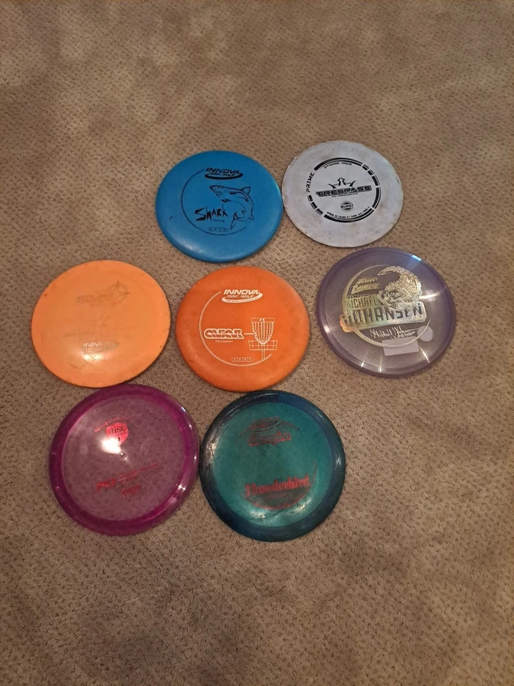 7 Set Disc Golf Lot  5 Used 2 Almost perfect Thrown Once Or Twice Great But - Image 1 of 4