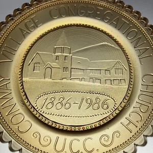 Conway Village NH Brown Congregational Church New Hampshire Pairpoint Cup Plate - Picture 1 of 7