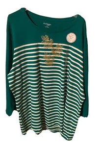 Kim Rogers Long Sleeve Striped Pullover Top Blouse Size 3X Retail $30. T28 - Picture 1 of 4