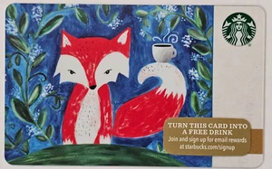 STARBUCKS 2015 Gift Card - Red Fox - 6113 - Collectible - PPP - Picture 1 of 2