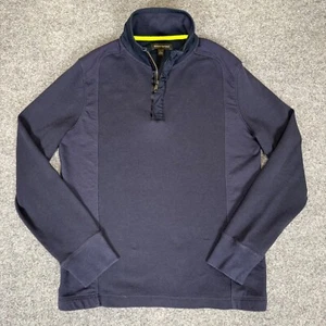 Banana Republic Pullover Waffle Knit 1/4 Zip Long Sleeve Top Blue Men's Large - Foto 1 di 7