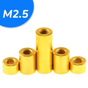 M2.5 - 2.5mm Brass Round Rod Coupler Nut Metric Coupling Nuts Connector - Picture 1 of 5