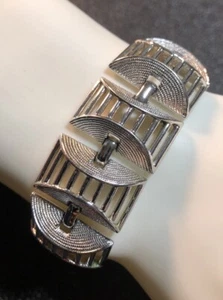 Vintage signierter Modeschmuck Sarah Coventry silberfarbenes Armband 6,75 Zoll - Bild 1 von 18