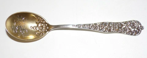 ANTIQUE DOMINICK & HALF STERLING SILVER ROCOCO DEMITASSE SPOON MONO NORFOLK Va Cover