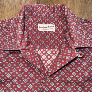 Sandy Mac Donald Shirt Loop Collar Vtg 1950s Atomic Sanforized MCM Mens Medium - Picture 1 of 16