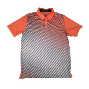 Camisa polo de golf Nike Tour Performance para hombre grande naranja a rayas manga corta - Imagen 1 de 9
