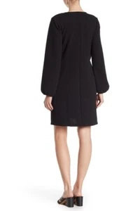 Madewell Texture Thread Long Sleeve Side Tie Wrap Mini Dress Black NWT - Picture 1 of 8