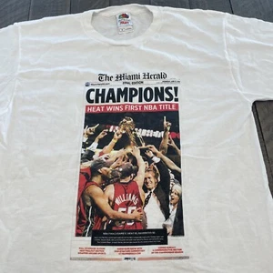 Vintage Miami Heat T-Shirt 2006 Champions Medium Miami Herald - Picture 1 of 9