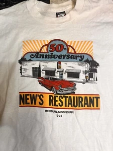 VTG 1992 New's Restaurant 50th Anniversary, Meridian, MS, T Shirt Sz XL - Picture 1 of 7