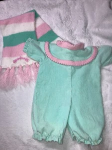 Vintage Cabbage Patch Kids/Doll Clothes - Green Snowsuit & Scarf (562) - Picture 1 of 3