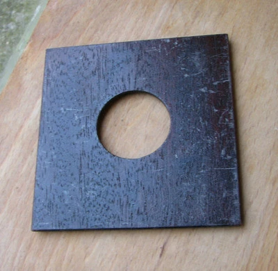 ebony style Veneered finish Metal flat  lensboard for copal  0  98 x 96 marked - Image 1 of 2