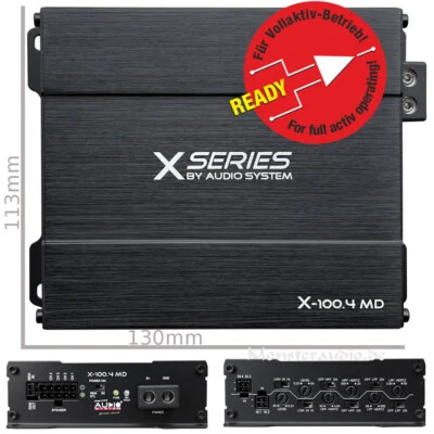 AUDIO SYSTEM X-100.4MD Mini 4-Kanal digital Verstärker Auto Endstufe 600 Watt - Bild 1 von 4