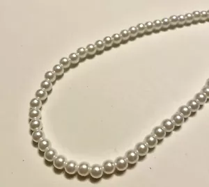Pearl Necklace Necklace Jewellery Pendant White 35cm - 51cm Summer Vintage New - Picture 1 of 4