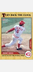 2020 TOPPS NOW TURN BACK THE CLOCK CARD CINCINNATI REDS JOHNNY BENCH #40 3 HRs - Picture 1 of 2