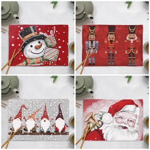 Christmas Placemats Table Linen Festive Gonks Nutcracker Chenille Large Placemat - Picture 1 of 11