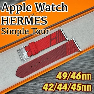 Hermès Apple Watch Nylon Band Rouge du Coeur Red Simple Tour Jumping Strap - Photo 1 sur 7