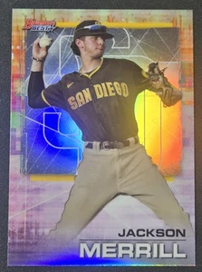 2021 Bowman's Best Jackson Merrill Prospect Refractor San Diego Padres - Picture 1 of 2