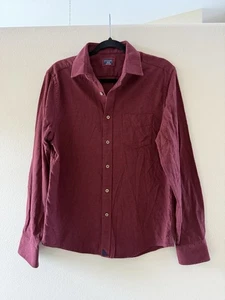 UNTUCKit Men's Long Sleeve Cotton Burgandy Flannel Shirt Size Medium Slim Fit - Picture 1 of 6