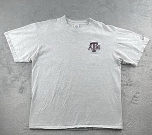 Vintage 90s Texas A&M Aggies T Shirt Mens Large USA Made Embroidered FLAWS READ - Picture 1 of 10